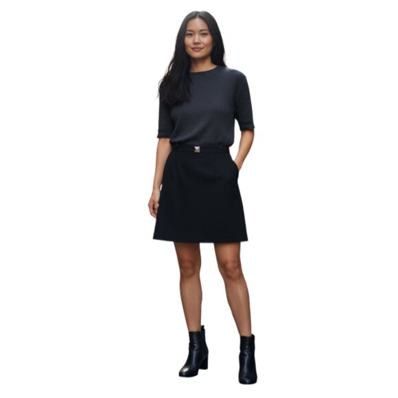 Kate Spade Women's Black Wool Blend Solid Bow Pencil Skirt Size 6 EUC - Picture 2 of 11